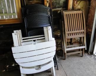 Folding tables and chairs