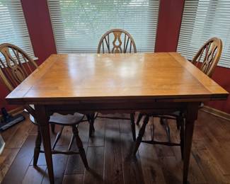 Vintage maple table and 4 chairs.