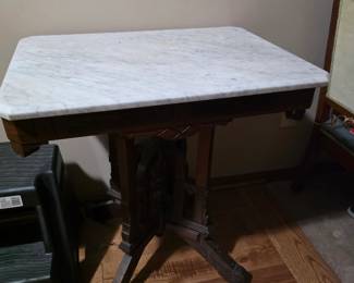 Marbletop Victorian wooden table