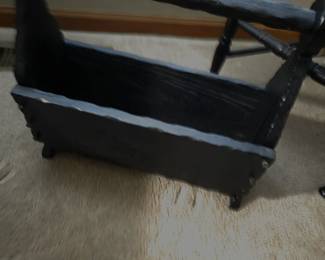Vintage magazine rack from Spain. Solid wood