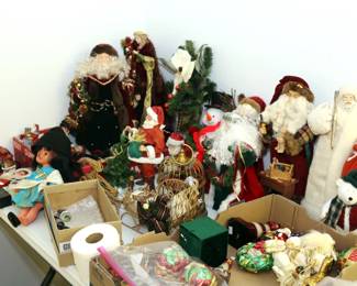 Many Christmas related decorations