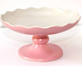 1956 Hull Pottery Sun Valley Pastel Pedestal Cake Stand