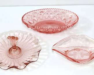 Large selection of Pink Depression Glassware