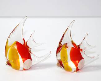Murano Style Hand Blown Art Glass Fish