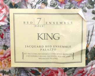 7 Piece King Size Bed Ensemble - Floral Pattern