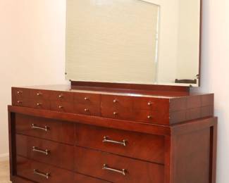 MCM Art Deco Style Dresser with Mirror