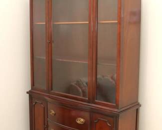 Mahogany China Cabinet with Serpentine Front