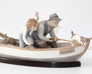 Lladro "Fishing with Gramps" Porcelain