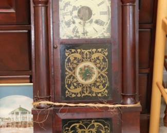 Antique Column and Cornice Mantle Clock
