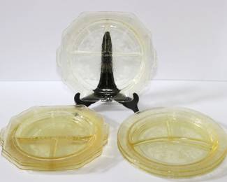 Many Pieces of Yellow Depression Grill Plates