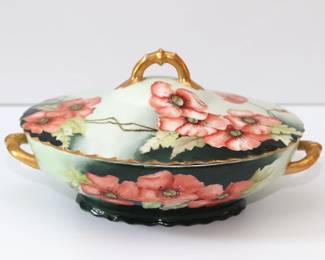 Hand Painted Porcelain Oval Serving Dish