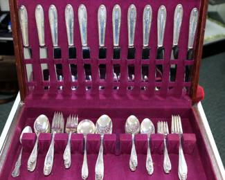 71 Piece Sterling Flatware Set of Leonore Pattern by Manchester