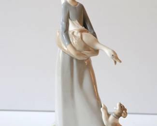 Lladro "Girl with Goose and Dog" Porcelain