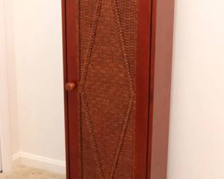 Floor Cabinet with Rattan Door Panel