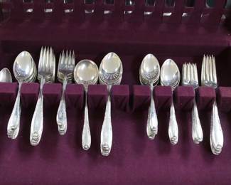 71 Piece Sterling Flatware Set of Leonore Pattern by Manchester