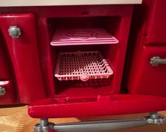 Retro Red Doll Kitchen Playset