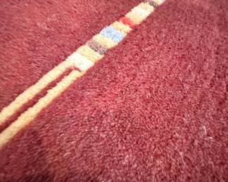 Modern Tibetan Handwoven Wool Area Rug, 6' x 9'3", Contemporary Geometric Design, 100% Wool
