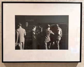 Mid-Century Street Photography Silver Gelatin Print, Candid Urban Scene, Framed Photograph size 19"x14"