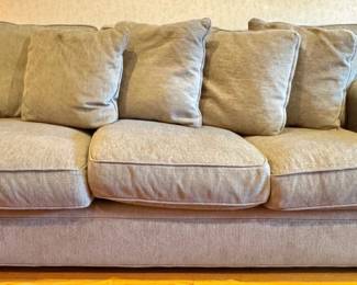 Crate & Barrel Upholstered Three Cushion Sofa in Neutral Performance Fabric