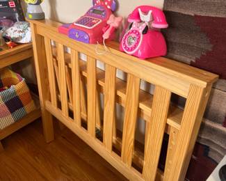 Twin size white Oak Headboard Bed with frame