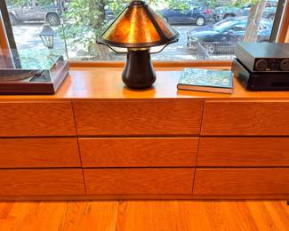 Contemporary Nine-Drawer Oak Dresser with Flush Front Design
