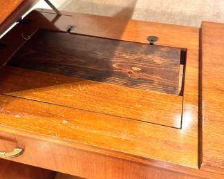 Mid-Century Modern Walnut Student Desk with Five Drawers