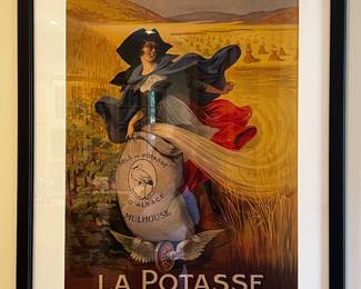 French Art Nouveau "La Potasse Est La Fortune de L'Agriculteur" Serigraph 37"x29 (28"x21")