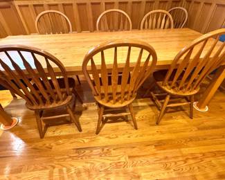 Custom Solid White Oak Farmhouse Dining Table