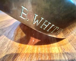 B. White 1972 Abstract Modernist Bronze Sculpture, Organic Biomorphic Form