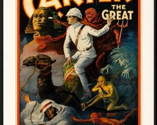 Carter the Great King Tut Serigraph | Charles Raymond Macauley Circus Magic Artwork 46"x39"
