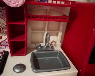 Retro Red Doll Kitchen Playset