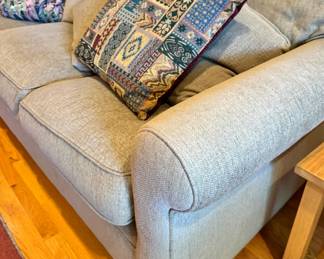 Crate & Barrel Upholstered Three Cushion Sofa in Neutral Performance Fabric