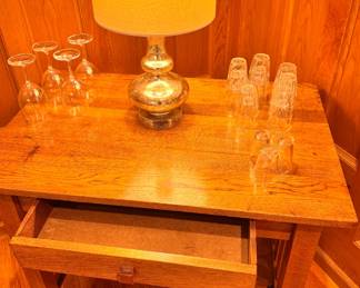 Arts & Crafts Mission Oak End Table with Single Drawer