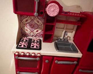 Retro Red Doll Kitchen Playset