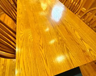 Custom Solid White Oak Harvest Dining Table