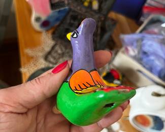 Hand Painted Ceramic Bird whistles Folk Art Ocarinas