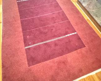 Modern Tibetan Handwoven Wool Area Rug, 6' x 9'3", Contemporary Geometric Design, 100% Wool