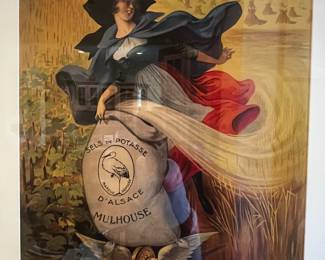 French Art Nouveau "La Potasse Est La Fortune de L'Agriculteur" Serigraph 37"x29 (28"x21")