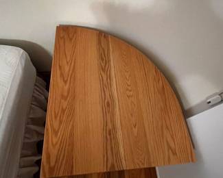 Custom made corner side table oak wood
