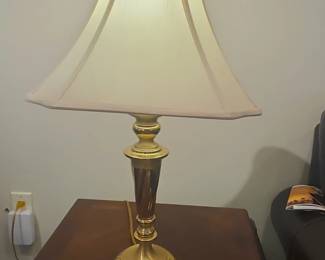 Brass Table Lamp with Fluted Column