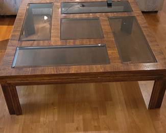 MidCentury Modern Wood and Glass Coffee Table