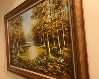 Forest Stream Landscape Painting by Santarelli