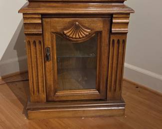 Vintage Wooden Display Cabinet with Glass Door