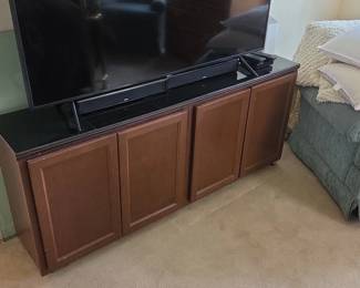 Media Console Cabinet with Granite Top