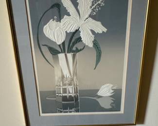 Roy Williams Crystal Hibiscus Embossed Serigraph