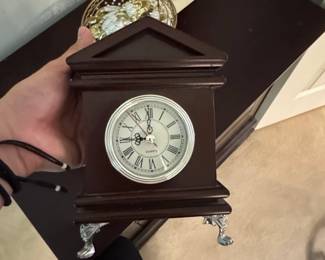 Godinger Silver Art Co. Mahogany Finish Wooden Arch Mantel Clock