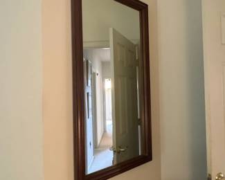 Rectangular Wall Mirror with Wooden Frame