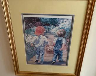 Children Walking Dog Print