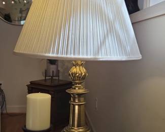 Vintage Brass Pineapple Motif Table Lamp