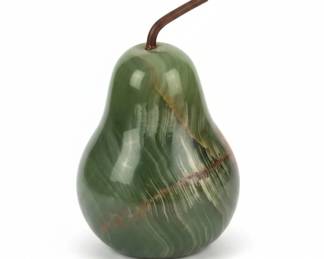 Green Onyx Fruit Decor Pear and Apple